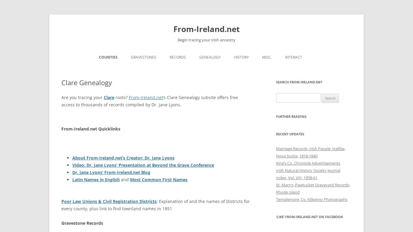 Clare Genealogy - From-Ireland.net