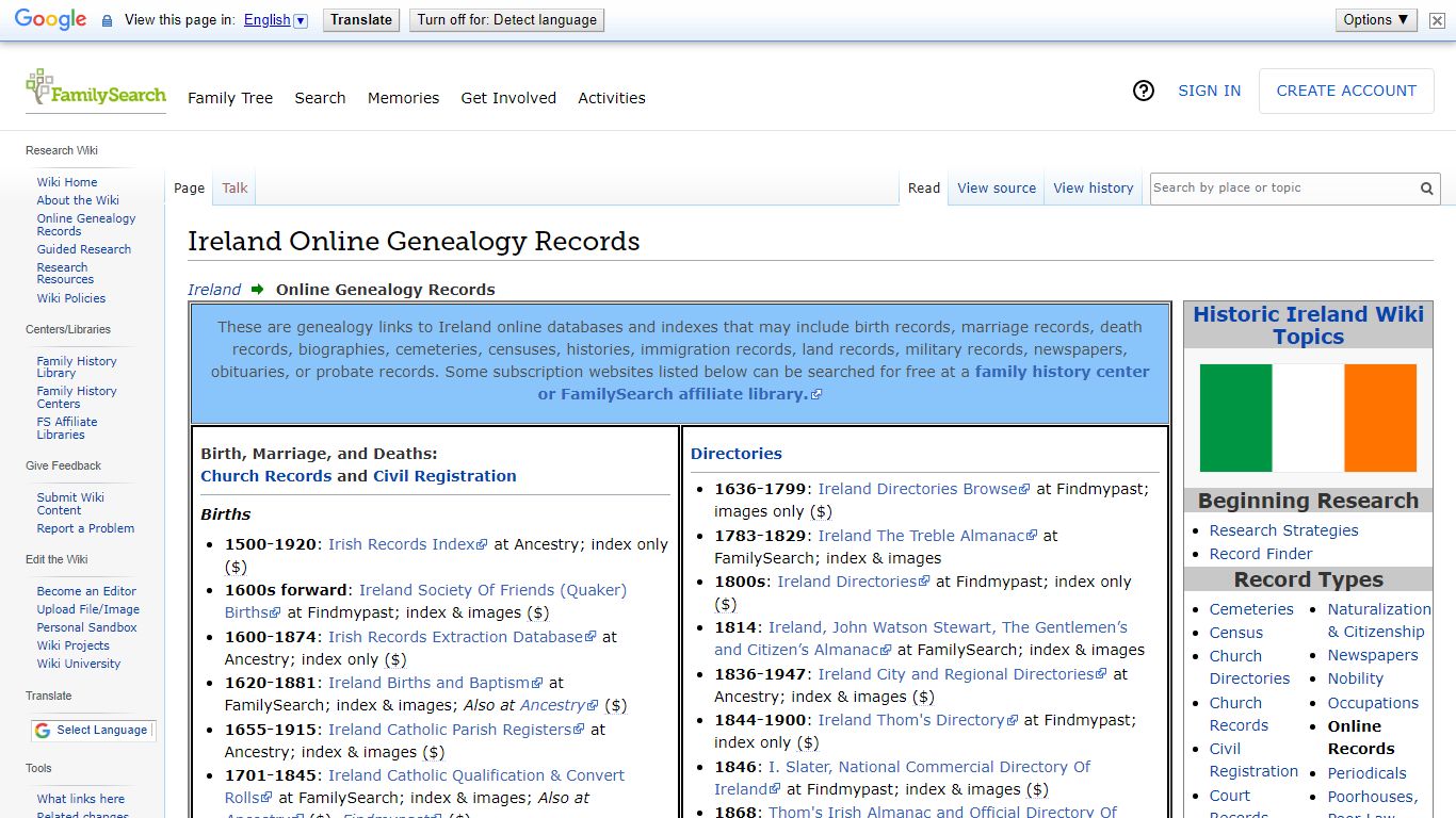 Ireland Online Genealogy Records • FamilySearch